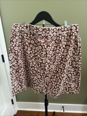 Rixo Floral A-Line Skirt in Brown Daisy Print